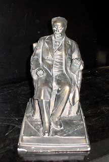 A small statue of Vladimir Lenin.