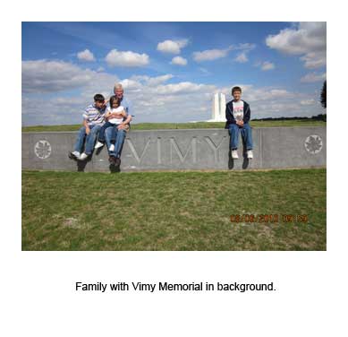 Family with Vimy Memorial in background