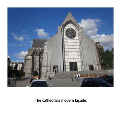 The cathedral's modern faade