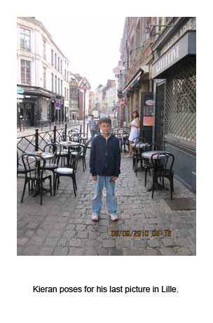 Kieran poses for his last picture in Lille