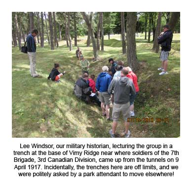 Lee Windsor, our military historian, lecturing the group in a trench