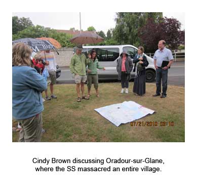 Cindy Brown discussing Oradour-sur-Glane