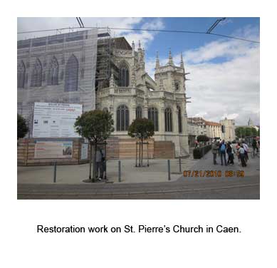 Restoration work on St. Pierre's Church in Caen