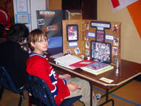Nicholas Kosmenko's PowerPoint presentation focused on Canadian hockey heroes of today and yesterday.