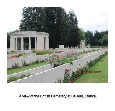 A view of the British Cemetery at Bailleul, France