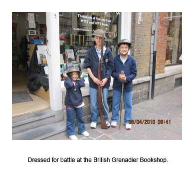Dressed for battle at the British Grenadier Bookshop