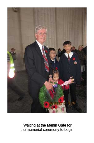 Waiting at the Menin Gate for the memorial ceremony to begin