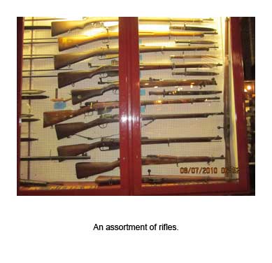 An assortment of rifles.