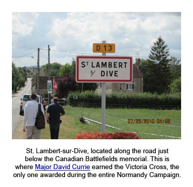 St. Lambert-sur-Dive, located along the road just below the Canadian Battlefields memorial