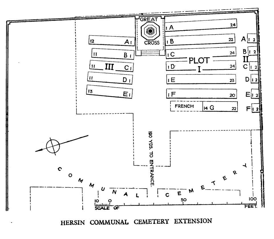 Hersin Communal Cemetery Extension, Hersin, Pas-de-Calais, France.