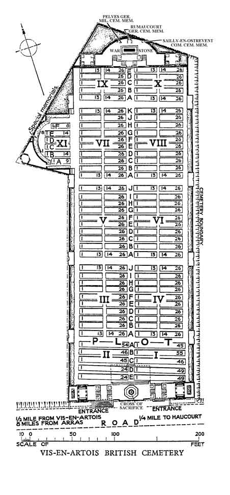 Vis-en-Artois British Cemetery, Haucourt, Pas-de-Calais, France.