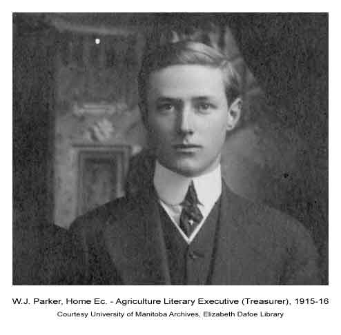 W.J. Parker, Home Ec. - Agri. Literary Exec. (Treasurer), 1915-16.
